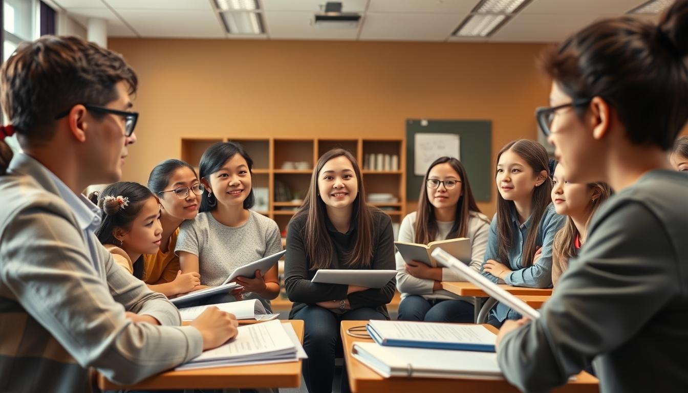 Students working in research laboratory